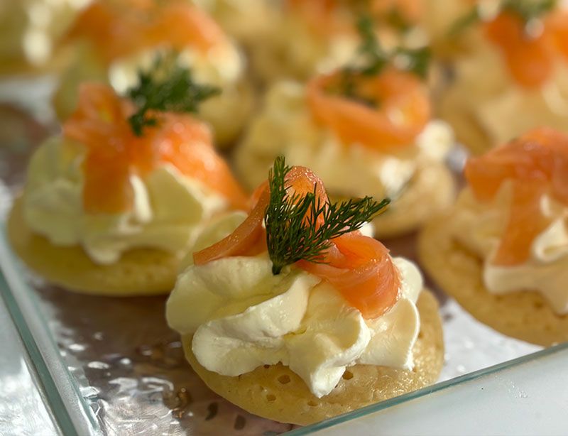 Smoked salmon canapés