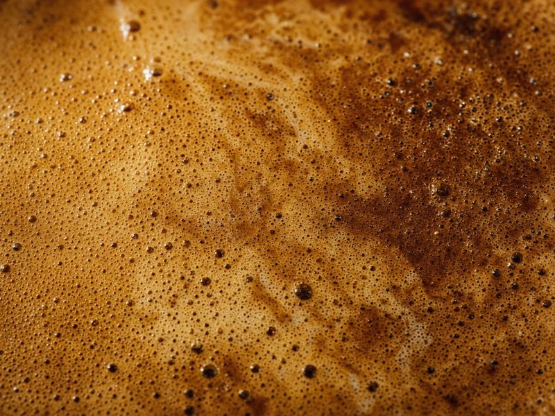 Close-up of espresso crema